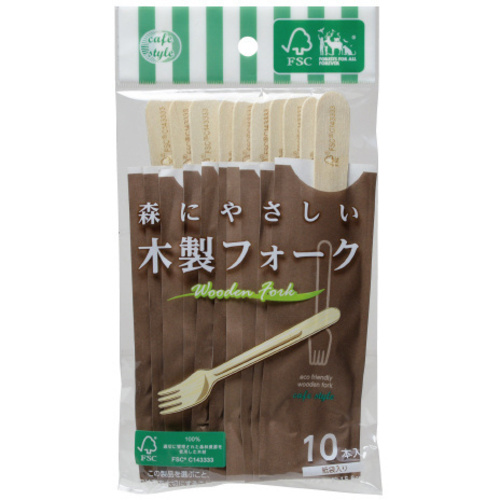木製フォーク　１０Ｐ　紙袋入り　【お取り寄せ品】７営業日以内届