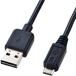 両面挿せるマイクロＵＳＢケーブル（ＭｉｃｒｏＢ・０．２ｍ・ブラック）　ＫＵ－ＲＭＣＢ０２　■お取り寄せ品