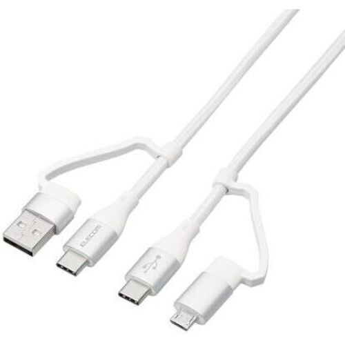 ４ｉｎ１　ＵＳＢケーブル／ＵＳＢ　ＰＤ対応／１．０ｍ／ホワイト　ＭＰＡ－ＡＭＢＣＣ１０ＷＨ　■お取り寄せ品