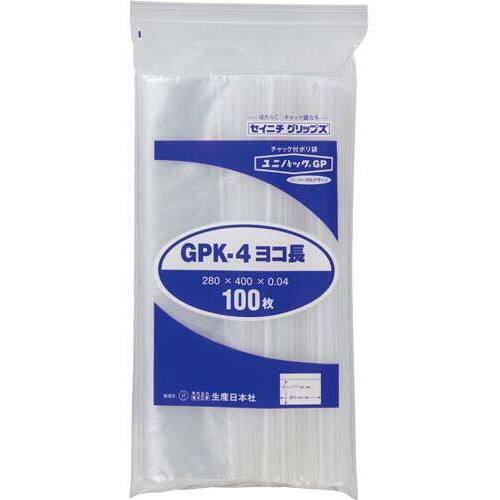 ユニパック　チャック付ポリ袋　Ｂ４ヨコ１００枚