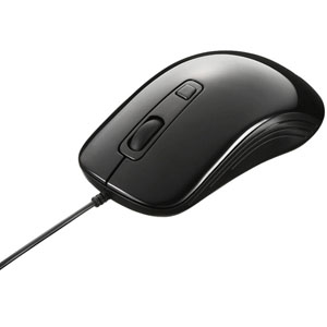 有線　レーザー式マウス　３ボタンタイプ　ブラック　■お取り寄せ品
