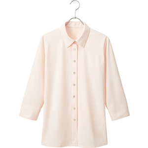 七分袖ブラウスシェルピンク　１７号　ＡＲ１５２９－４