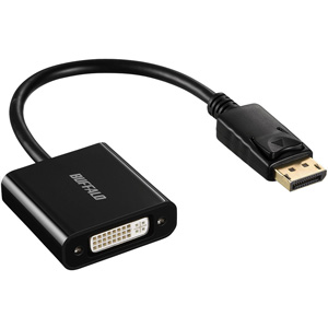 ＤｉｓｐｌａｙＰｏｒｔ－ＤＶＩ変換アダプタ　ブラック　ＢＤＰＤＶＢＫ　■２営業日内届