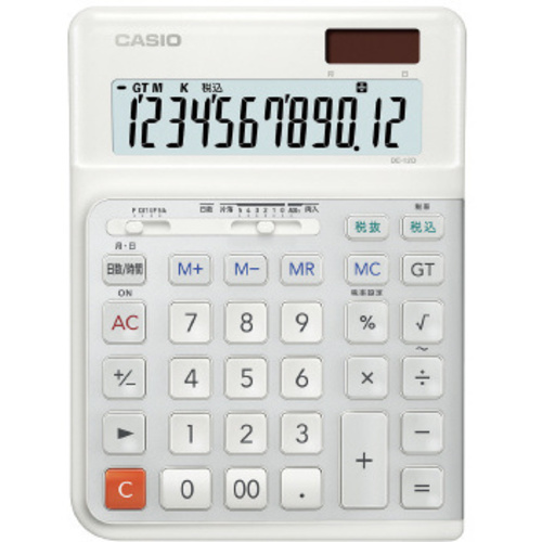 カシオ人間工学電卓　ＤＥ－１２Ｄ－ＷＥ（ホワイト）