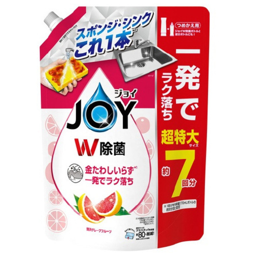 除菌ジョイコンパクト　ピンクグレープフルーツの香り　詰替　９１０ｍｌ　食器用洗剤