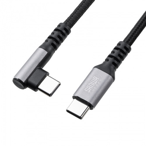 ＵＳＢ　２．０　Ｔｙｐｅ－Ｃケーブル（Ｃ－Ｃ・片側Ｌ型コネクタ・６０Ｗ・１ｍ）　■お取り寄せ品