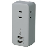 ３個口コンセント　直挿しタイプ　ＵＳＢポート付