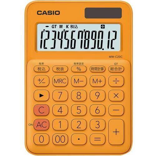 カラフル電卓ＭＷ－Ｃ２０Ｃ－ＲＧ　オレンジ