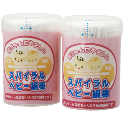 スパイラルベビー綿棒　１パック（２００本入&times;２個）&times;５パック