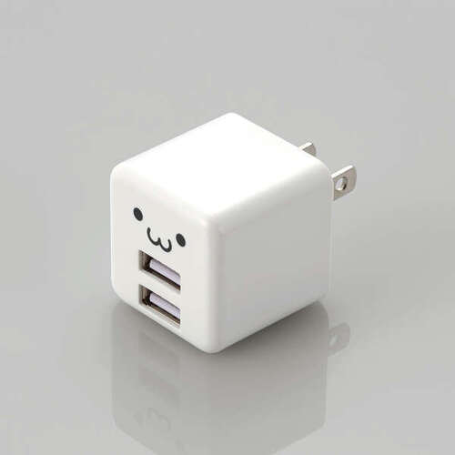 ＡＣ充電器／ＵＳＢ－Ａメス２ポート／キューブ型／ホワイトフェイス　ＭＰＡ－ＡＣＵ１１ＷＦ　■お取り寄せ品
