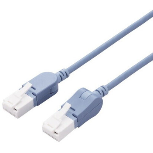 ＬＡＮケーブル／ＣＡＴ６Ａ／爪折れ防止／縦スイング式コネクタ／横スイング式コネクタ／５．０ｍ／ブルー　■お取り寄せ品