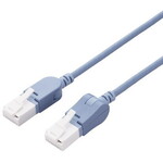 ＬＡＮケーブル／ＣＡＴ６Ａ／爪折れ防止／縦スイング式コネクタ／横スイング式コネクタ／５．０ｍ／ブルー　■お取り寄せ品