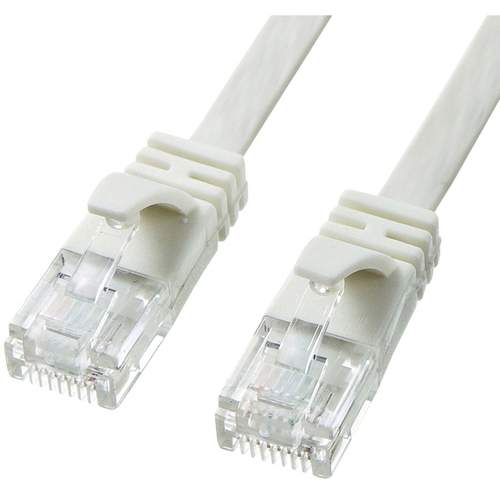 カテゴリ６ＡフラットＬＡＮケーブル（ホワイト・０．５ｍ）　ＫＢ－ＦＬ６Ａ－００５Ｗ　■お取り寄せ品