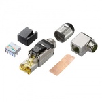 自作用ＲＪ－４５コネクタ（Ｌ字型・カテゴリ６Ａ・かしめ工具不要）　ＡＤＴ－６ＡＲＪＦＳＬ　■お取り寄せ品