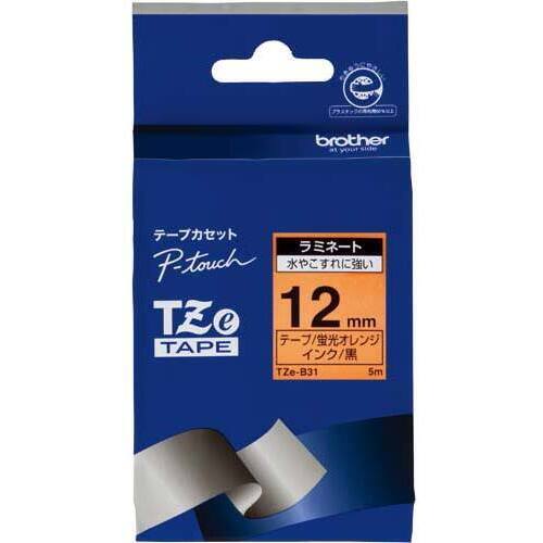 ピータッチＴＺｅテープ蛍光オレンジ黒文字１２ｍｍ幅【お取り寄せ品】６営業日以内届