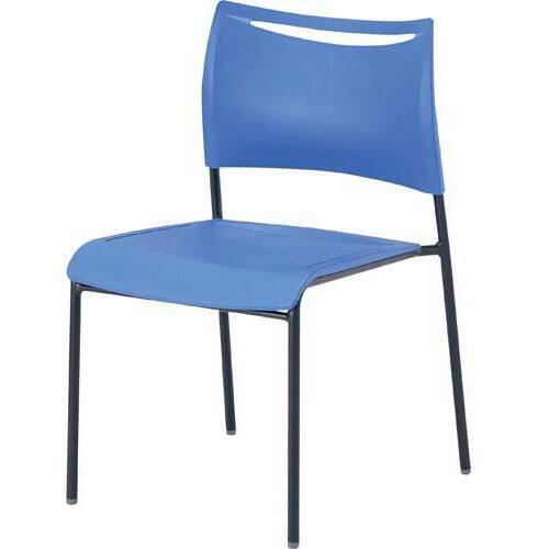 アイリスチトセ スタッキングチェア ブラック/ブルー MCX-02DM-F 1脚 まとめ）アイリスチトセ スタッキングチェア ブラック⁄ブルー MCX-02DM
