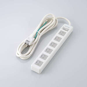 法人用タップ／３Ｐ６個口／差込口２Ｐ／一括スイッチ／マグネット・ホコリシャッター付／３ｍ／ＲｏＨＳ対応　■２営業日内届