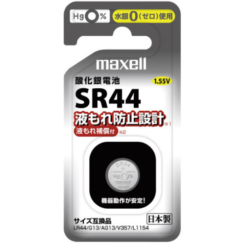 酸化銀ボタン電池　ＳＲ４４　１ＢＳ　Ｄ　１０個