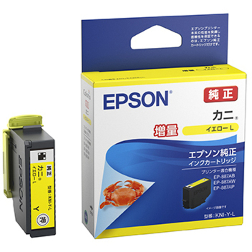 カラリオプリンター用　インクカートリッジ／カニ（イエローＬ（増量））　ＫＮＩ－Ｙ－Ｌ　■お取り寄せ品