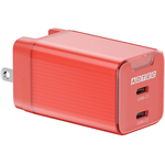ＰＤ対応　ＡＣ充電器／ＧａＮ／６５Ｗ／ＵＳＢ　Ｔｙｐｅ－Ｃ　２ポート／レッド　■お取り寄せ品