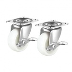 汎用キャスター　７５ｍｍ径　２個セット（フリーストッパー付き）ナイロン製　ＣＳＴ－７５Ｎ－ＦＲＳＴ２　■お取り寄せ品