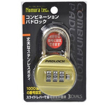 Ｎ－２４１１　パドロック　３ＤＩＡＬＳ黄　【お取り寄せ品】１４営業日以内届