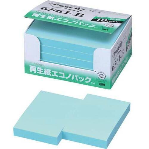 ポストイット　再生紙ノート　７５×５０　青１０冊