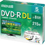 ＤＶＤ－Ｒ録画用（２層）　８倍速　ＩＪ対応　５枚Ｐ