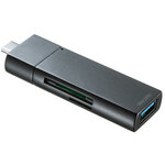 Ｔｙｐｅ－Ｃコンパクトカードリーダー（ＵＳＢ　１ポート付き）　ＡＤＲ－３ＴＣＭＳ７ＢＫＮ　■お取り寄せ品