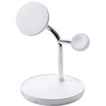 ワイヤレス充電器／スタンド／マグネット／３ｉｎ１／１５Ｗ／ホワイト　Ｗ－ＭＳ０７ＷＨ　■お取り寄せ品