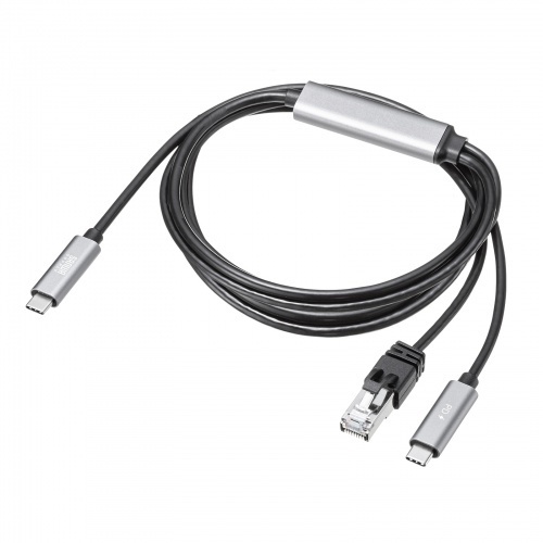 急速充電対応　ＵＳＢ　Ｔｙｐｅ－Ｃ　ＬＡＮ変換ケーブル（Ｇｉｇａｂｉｔ対応・ＰＤ１００Ｗ・２ｍ）　■お取り寄せ品