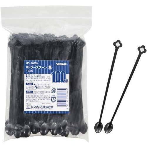 マドラースプーン　ブラック　１００本入&times;５