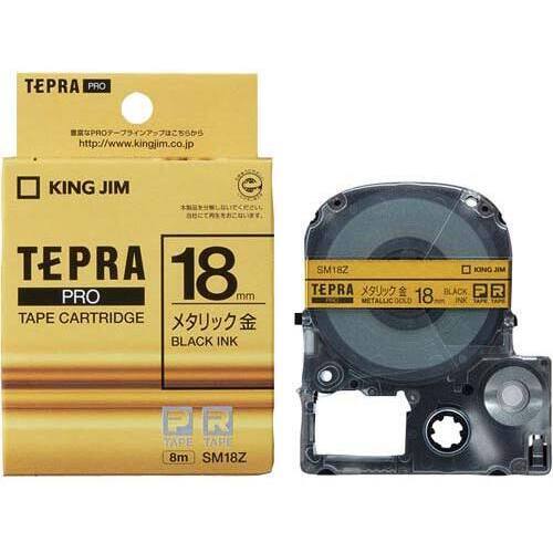 テプラ　ＰＲＯ　メタリック金ラベル１８ｍｍ黒字