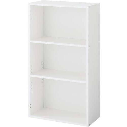 ◇シンプル木製収納Ｄ２９５　３段オープン　ＷＨ　【組立サービス付】