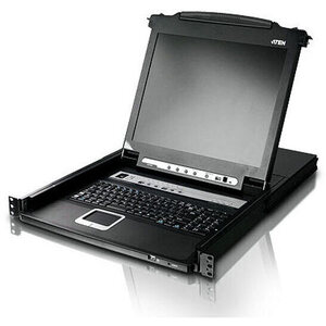 １７インチＬＣＤ一体型８ポートＫＶＭドロワー／マルチインターフェース／ショートレール　■お取り寄せ品