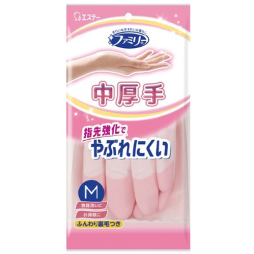 【超ＳＡＬＥ対象品】ファミリービニール中厚手指先強化　Ｍ　ピンク&times;１０