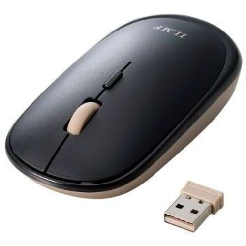 ＩＬＭＦ／ＢｌｕｅＬＥＤマウス／薄型／静音／無線２．４ＧＨｚ／４ボタン／ブラック　■お取り寄せ品