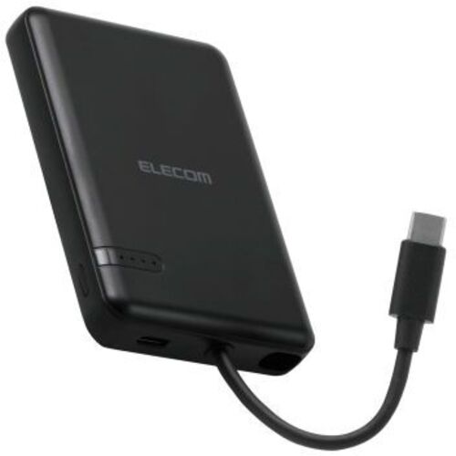モバイルバッテリー／１２Ｗ／ケーブル一体／ブラック　ＤＥ－Ｃ６２－５０００ＢＫ　■お取り寄せ品