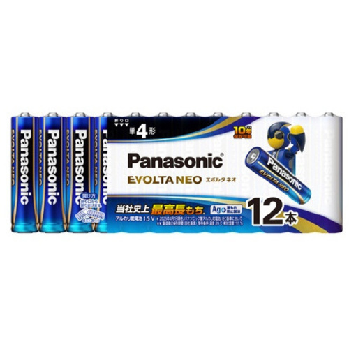 アルカリ乾電池　エボルタネオ　単４　１２本入