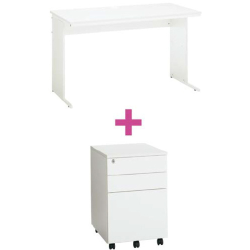 セットワーキングデスク奥６００幅１２００ＷＨ２点　【組立サービス付】