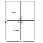 ＯＡマルチタック　Ａ４　４面　Ｗ１０５㎜×Ｈ１４８．５㎜