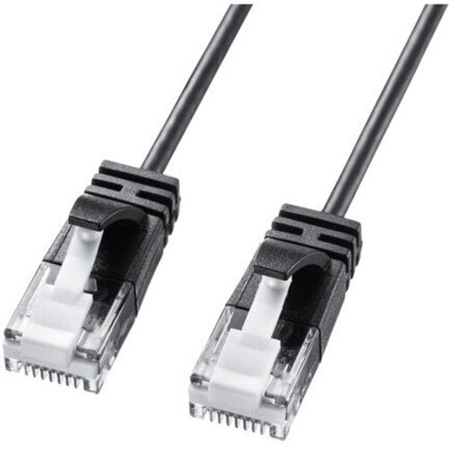 カテゴリ６Ａ極細ＬＡＮケーブル（ブラック・５ｍ）　ＫＢ－ＳＬ６Ａ－０５ＢＫ　■お取り寄せ品