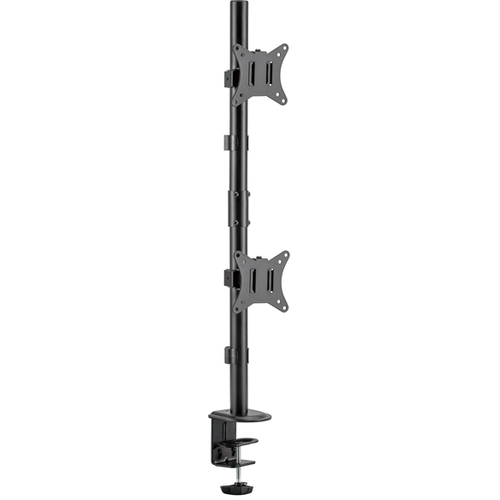 液晶モニターアーム　縦並び２画面　クランプ／グロメット式　ＧＨ－ＡＭＥＮ２Ｖ－ＢＫ　■お取り寄せ品