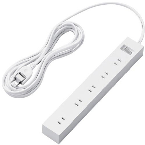 電源タップ　２Ｐ　１０個口　５ｍ　雷サージ　白
