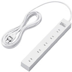 電源タップ　２Ｐ　１０個口　５ｍ　雷サージ　白