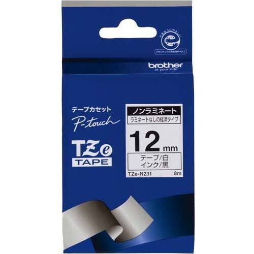 ピータッチ　ノンラミネート白地　黒文字　１２ｍｍ