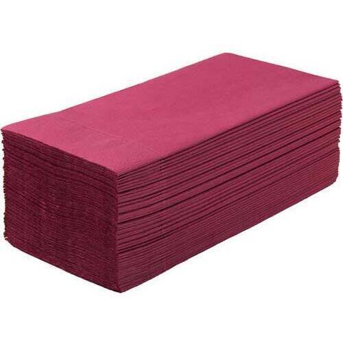 カラーナプキン８折２ＰＬＹ　ワインレッド　５０枚入