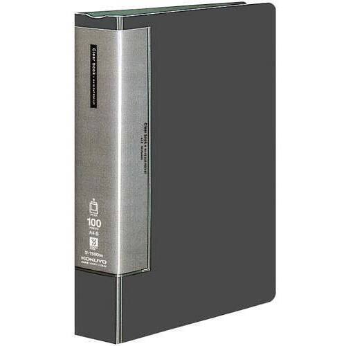 クリヤーブックＷＣ　固定式Ａ４タテ１００枚濃灰５冊
