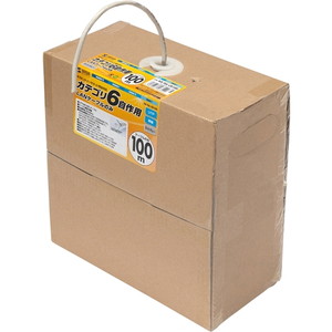 カテゴリ６ＵＴＰ単線ケーブルのみ（１００ｍ・ライトグレー）　■お取り寄せ品