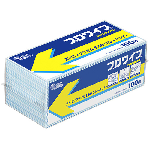 エリエール　プロワイプ　ストロングタオルＥ５０　ブルーハンディ　１００枚&times;２５パック　７０３４９６